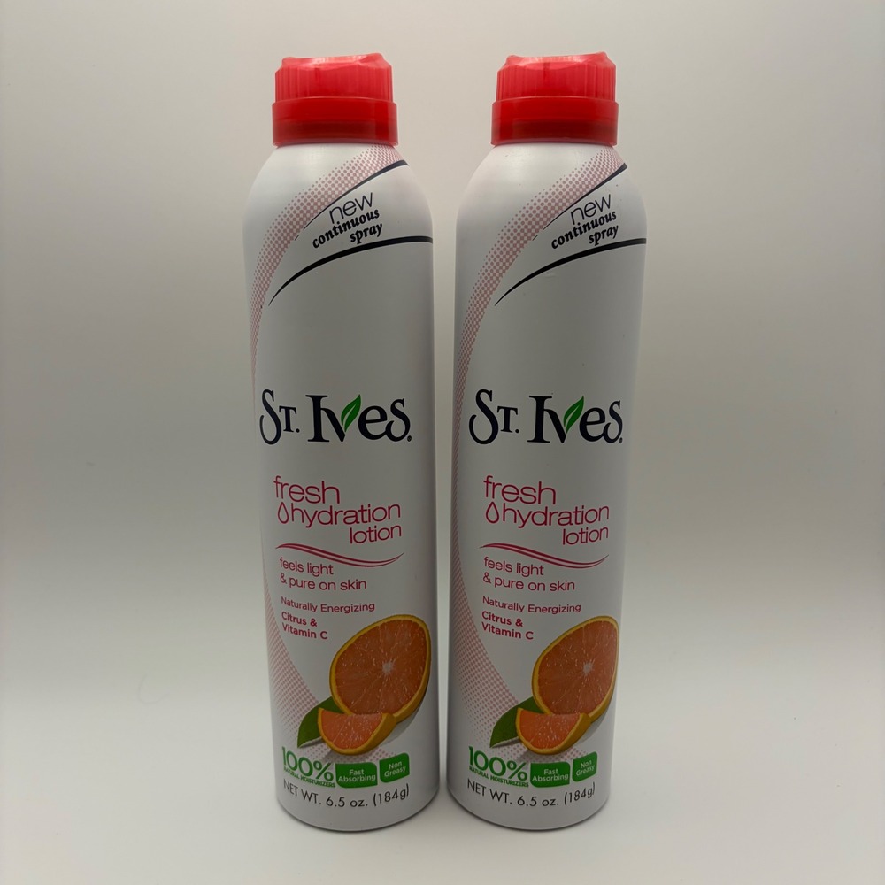St. Ives Fresh Hydration Lotion Spray Citrus & Vitamin C 6.5oz Lot of 2 (1 full)